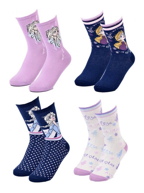 Meias Pack Rapariga LA REINE DES NEIGES - Pack de 4 - Kiabi Meias Pack Rapariga LA REINE DES NEIGES - Pack de 4 - Kiabi