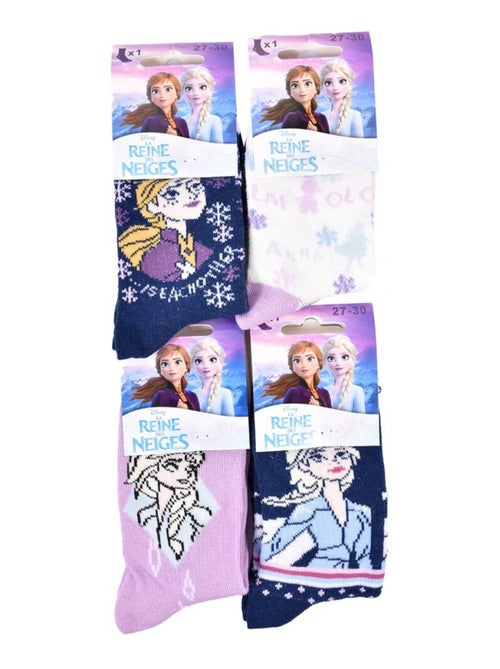 Meias Pack Rapariga LA REINE DES NEIGES - Pack de 4 - Kiabi Meias Pack Rapariga LA REINE DES NEIGES - Pack de 4 - Kiabi