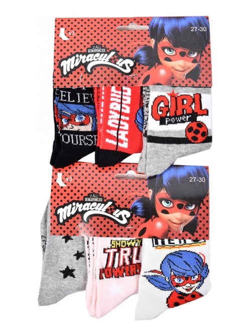 Meias Pack Rapariga MIRACULOUS - Pack de 9 - Kiabi Meias Pack Rapariga MIRACULOUS - Pack de 9 - Kiabi