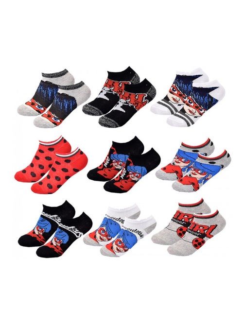 Meias Pack Rapariga MIRACULOUS - Pack de 9 - Kiabi Meias Pack Rapariga MIRACULOUS - Pack de 9 - Kiabi