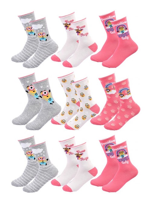 Meias Pack Rapariga MOI MOCHE ET MECHANT - Pack de 9 - Kiabi Meias Pack Rapariga MOI MOCHE ET MECHANT - Pack de 9 - Kiabi
