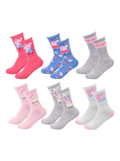 Meias Pack Rapariga PEPPA PIG - Pack de 6 - Kiabi