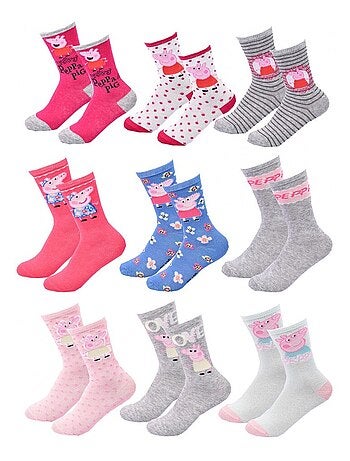 Meias Pack Rapariga PEPPA PIG - Pack de 9