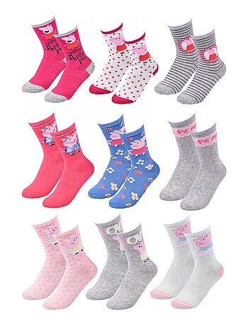 Meias Pack Rapariga PEPPA PIG - Pack de 9