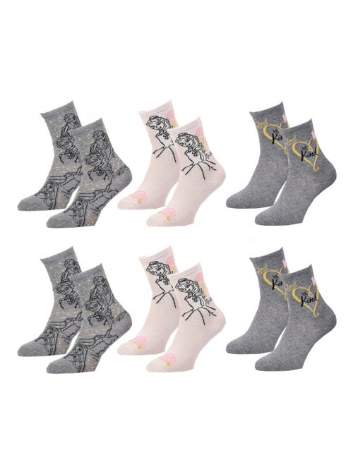 Meias Pack Rapariga PRINCESAS DISNEY - Pack de 6 - Kiabi Meias Pack Rapariga PRINCESAS DISNEY - Pack de 6 - Kiabi