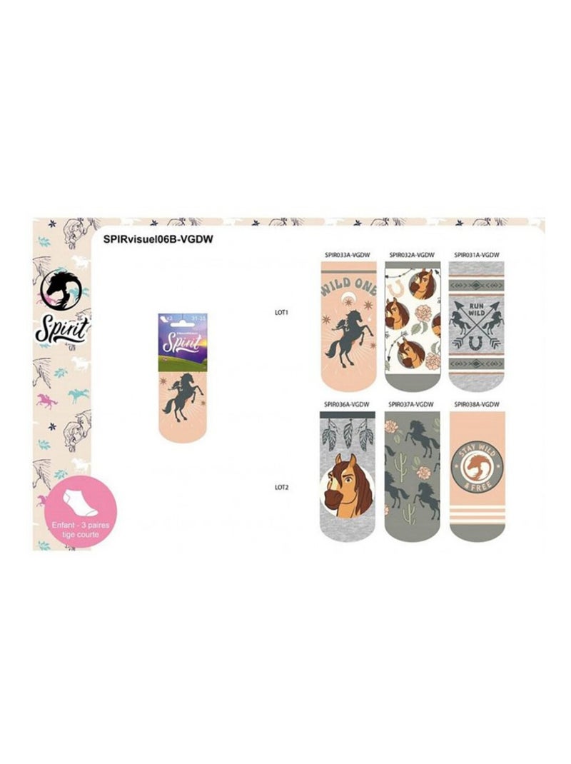 Meias Pack Rapariga SPIRIT - Pack de 6 Cinza-rosa claro - Kiabi