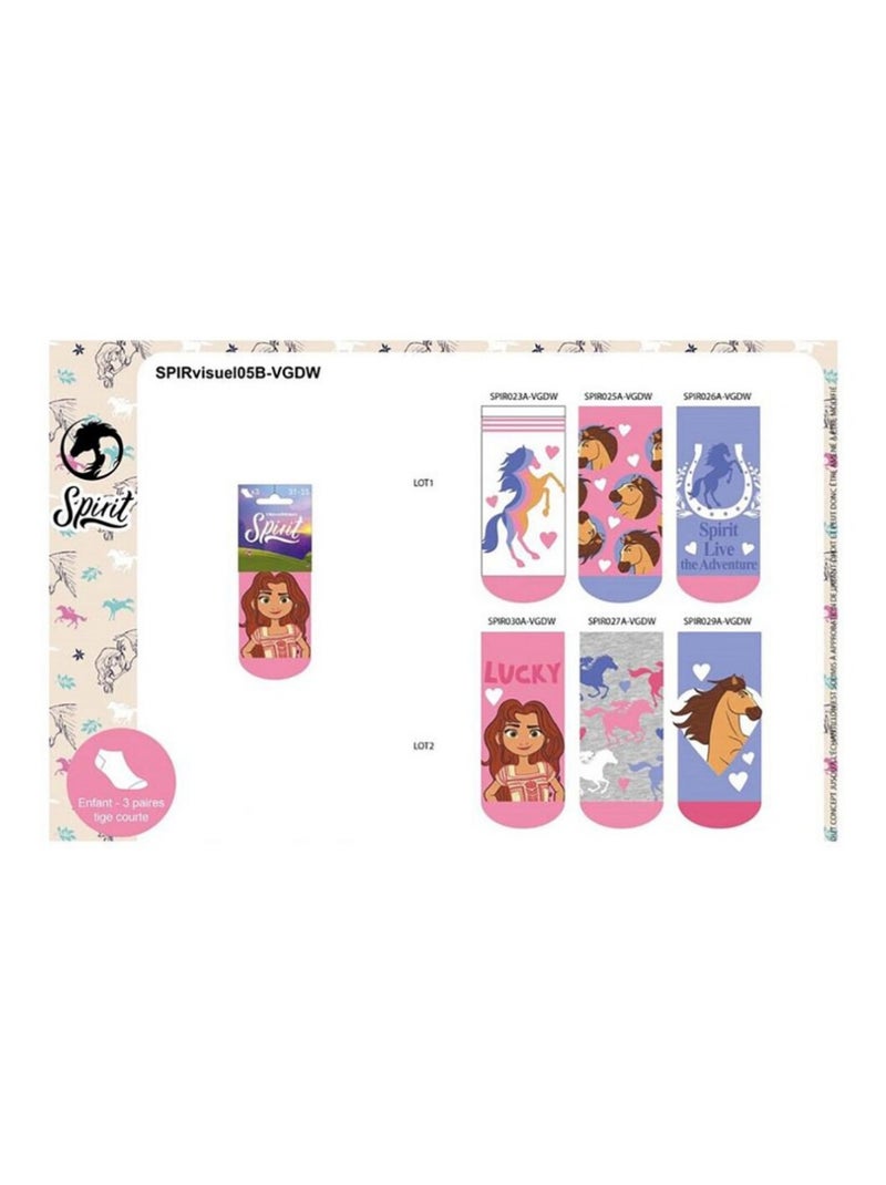 Meias Pack Rapariga SPIRIT - Pack de 6 Cinza-rosa escuro cinza - Kiabi