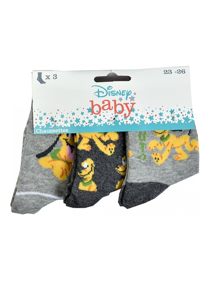 Meias Pack Rapaz DISNEY CLASSIC - Pack de 6 Cinza-cinza antracite branco - Kiabi