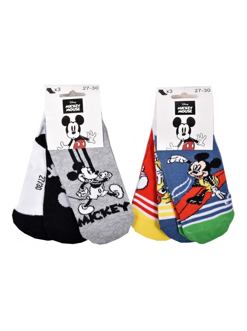 Meias Pack Rapaz DISNEY MICKEY MOUSE - Pack de 6 Branco Multicolor Cinza - Kiabi