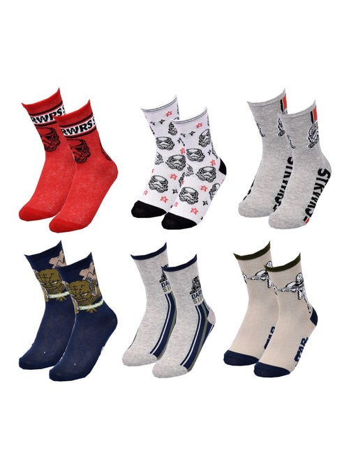Meias Pack Rapaz DISNEY STAR WARS Pack de 6 Pares - Kiabi Meias Pack Rapaz DISNEY STAR WARS Pack de 6 Pares - Kiabi