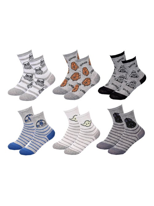 Meias Pack Rapaz DISNEY STAR WARS Pack de 6 Pares - Kiabi Meias Pack Rapaz DISNEY STAR WARS Pack de 6 Pares - Kiabi