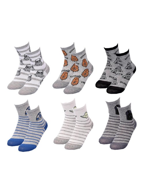 Meias Pack Rapaz DISNEY STAR WARS Pack de 6 Pares - Kiabi Meias Pack Rapaz DISNEY STAR WARS Pack de 6 Pares - Kiabi