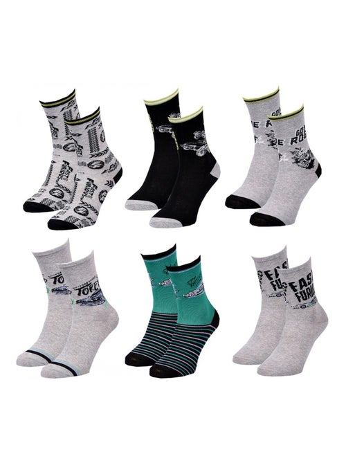 Meias Pack Rapaz FAST AND FURIOUS - Pack de 6 - Kiabi Meias Pack Rapaz FAST AND FURIOUS - Pack de 6 - Kiabi