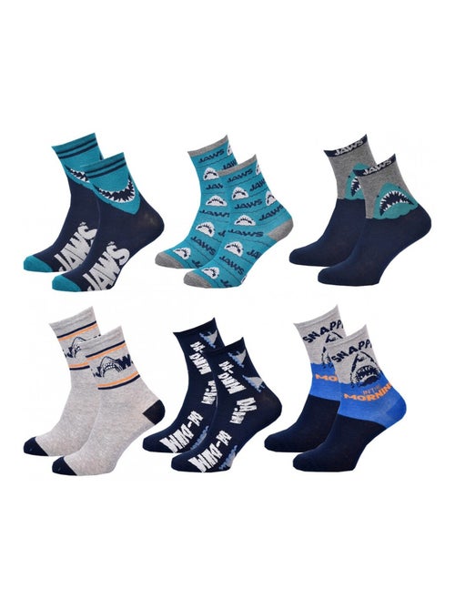 Meias Pack Rapaz JAWS - Pack de 6 - Kiabi Meias Pack Rapaz JAWS - Pack de 6 - Kiabi