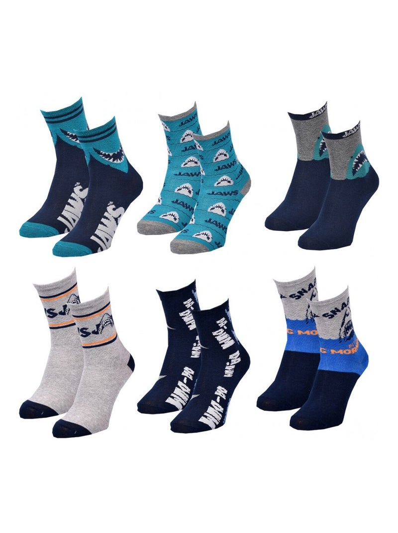 Meias Pack Rapaz JAWS - Pack de 9 Azul Azul-marinho Cinza - Kiabi