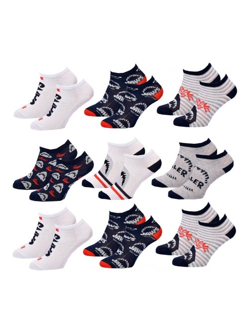 Meias Pack Rapaz JAWS - Pack de 9 - Kiabi Meias Pack Rapaz JAWS - Pack de 9 - Kiabi