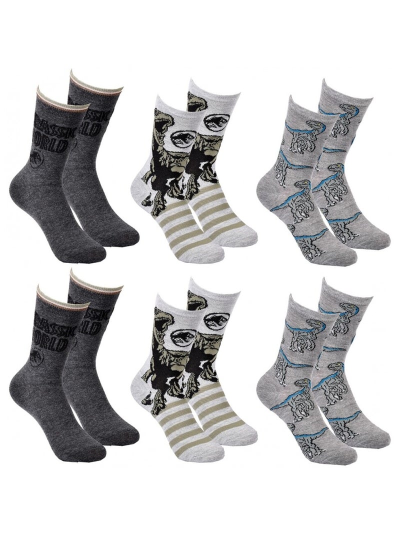 Meias Pack Rapaz JURASSIC WORLD - Pack de 6 Cinza-amarelo cinza - Kiabi