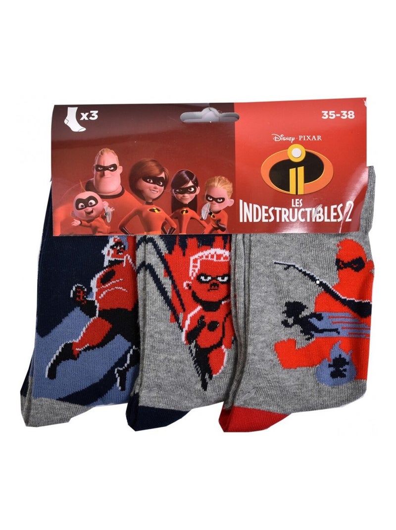 Meias Pack Rapaz LES INDESTRUCTIBLES - Pack de 6 Preto Vermelho Cinza - Kiabi