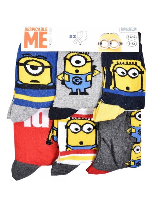Meias Pack Rapaz LES MINIONS - Pack de 9 - Kiabi Meias Pack Rapaz LES MINIONS - Pack de 9 - Kiabi