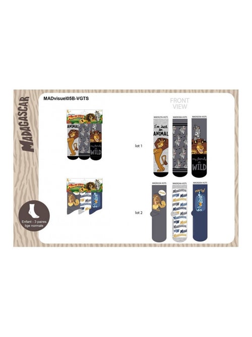 Meias Pack Rapaz MADAGASCAR - Pack de 6 - Kiabi Meias Pack Rapaz MADAGASCAR - Pack de 6 - Kiabi