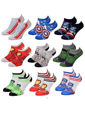 Meias Pack Rapaz MARVEL AVENGERS Pack de 9 Pares