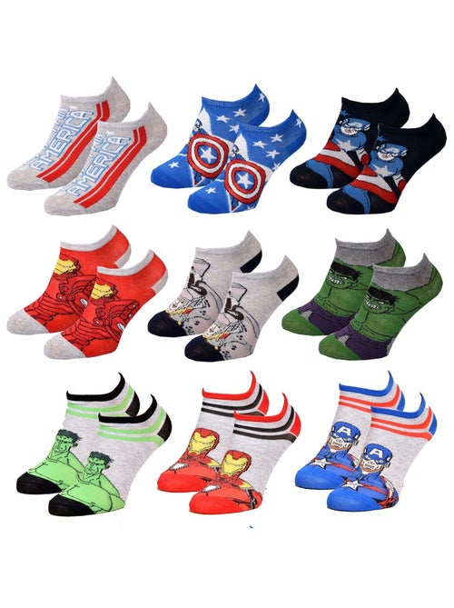 Meias Pack Rapaz MARVEL AVENGERS Pack de 9 Pares - Kiabi Meias Pack Rapaz MARVEL AVENGERS Pack de 9 Pares - Kiabi