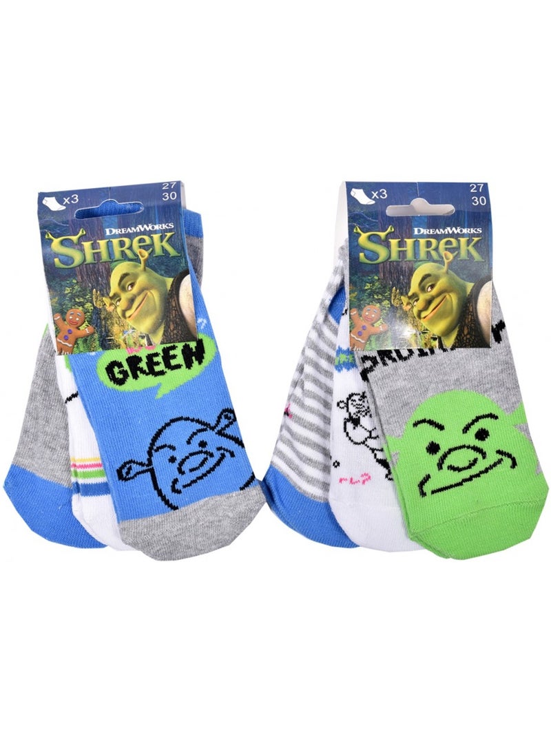 Meias Pack Rapaz SHREK - Pack de 9 Azul Branco Preto Cinza - Kiabi