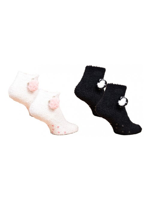 Meias para Mulher Casa Socks Toque Macio - Pack de 2 - Kiabi Meias para Mulher Casa Socks Toque Macio - Pack de 2 - Kiabi