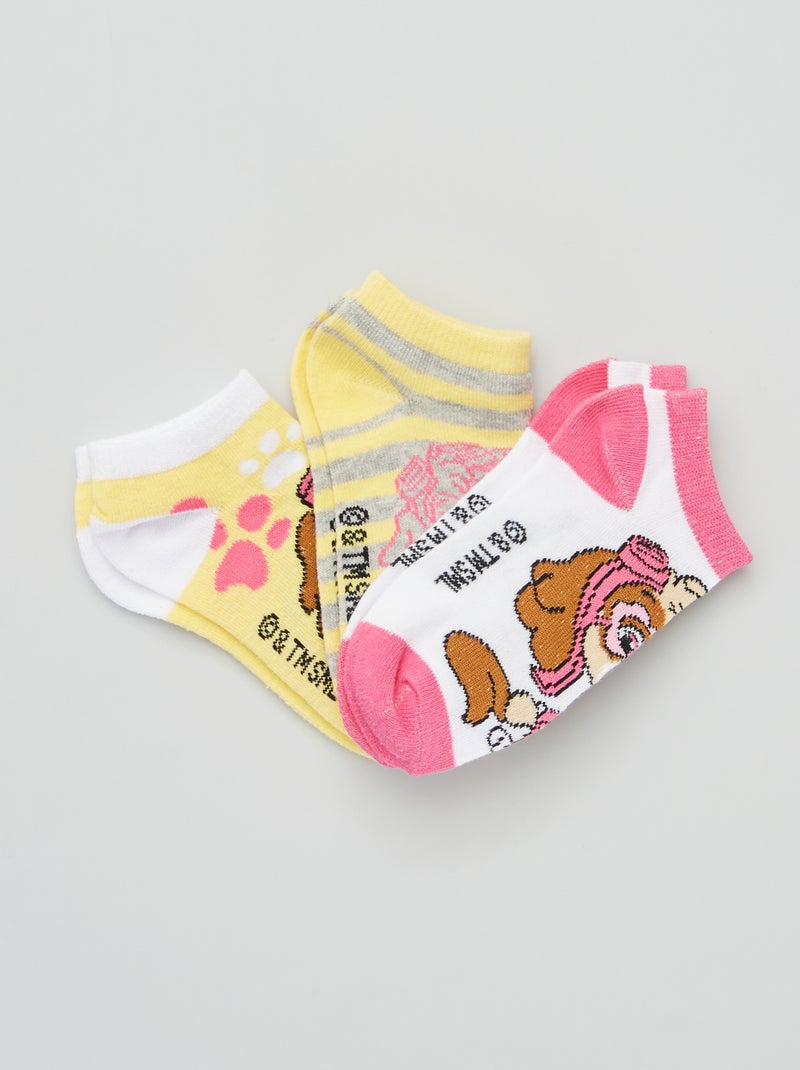 Meias 'Patrulha Pata' - Lote de 3 Rosa/ Branco - Kiabi