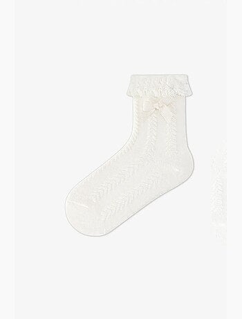 Meias pelo tornozelo de renda penti