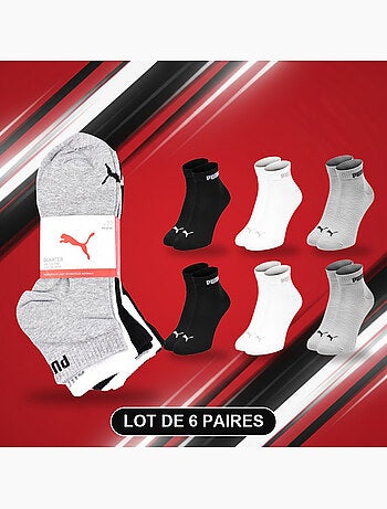 Meias puma unissexo quarter pack 6 pares algodão macio