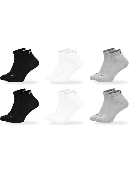 Meias puma unissexo quarter pack 6 pares algodão macio - Kiabi Meias puma unissexo quarter pack 6 pares algodão macio - Kiabi