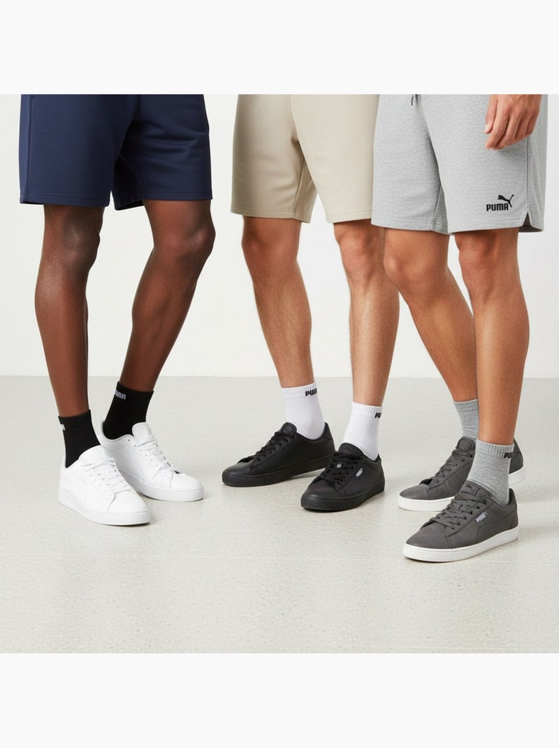 Meias puma unissexo quarter pack 6 pares algodão macio Branco Cinza Preto - Kiabi
