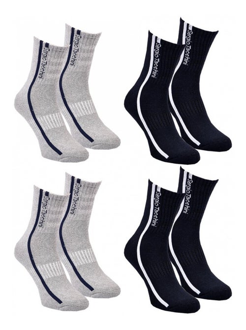 Meias QUARTER SERGIO TACCHINI Pack de 4 Pares - Kiabi Meias QUARTER SERGIO TACCHINI Pack de 4 Pares - Kiabi