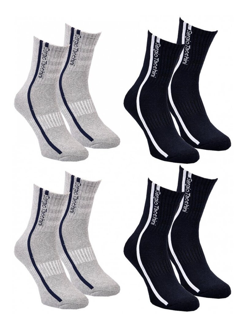 Meias QUARTER SERGIO TACCHINI Pack de 4 Pares Multicolorido - Kiabi