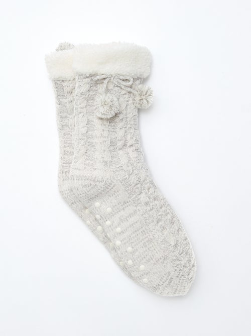 Meias quentes forradas antiderrapantes - Kiabi