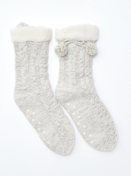 Meias quentes forradas antiderrapantes - Kiabi