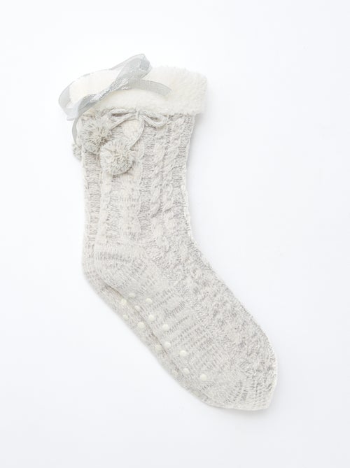 Meias quentes forradas antiderrapantes - Kiabi