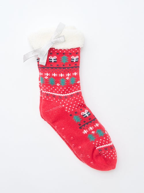 Meias quentes forradas antiderrapantes - Kiabi