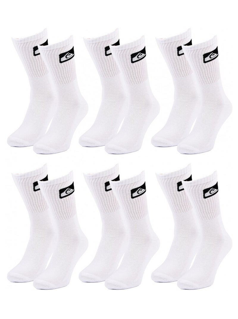 Meias QUIKSILVER CUSHIONED CREW - Pack de 6 Branco - Kiabi