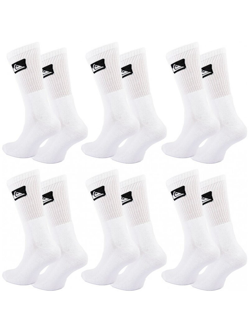 Meias QUIKSILVER CUSHIONED CREW - Pack de 6 Branco - Kiabi