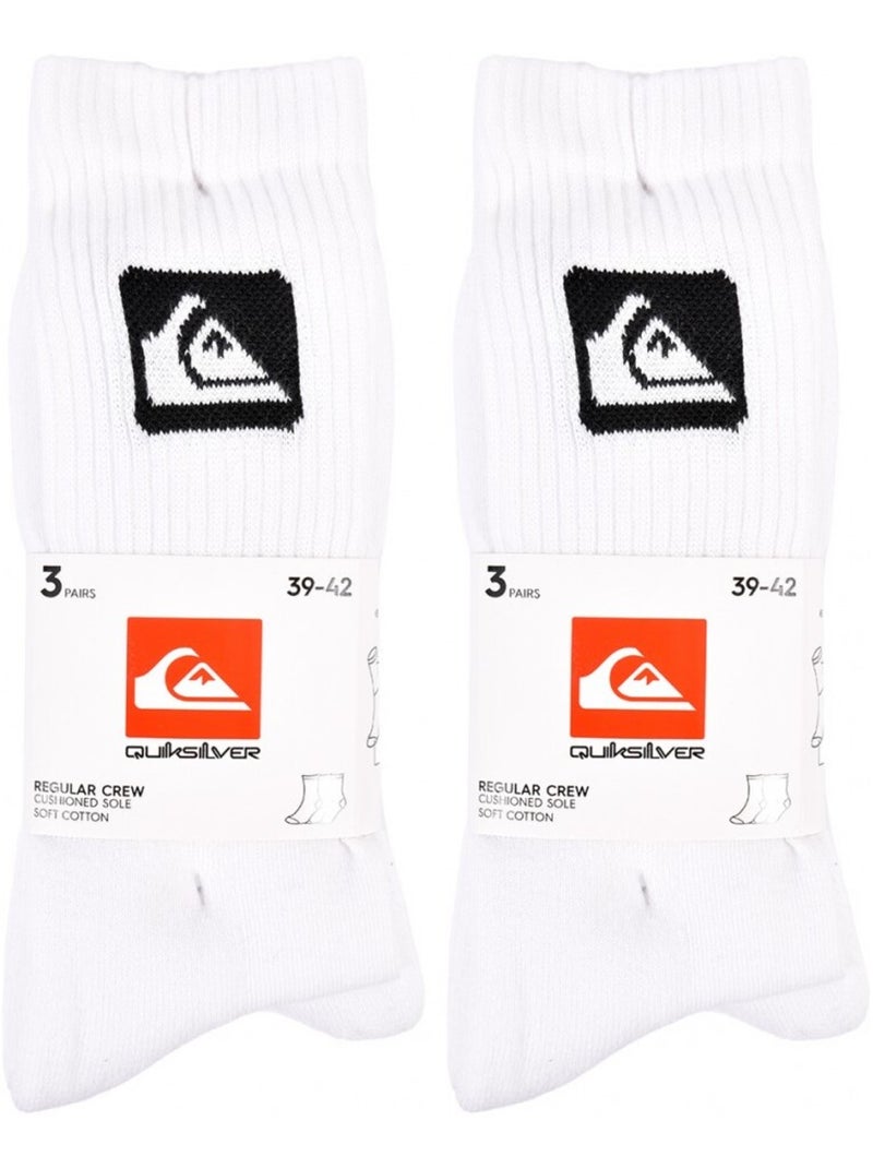 Meias QUIKSILVER CUSHIONED CREW - Pack de 6 Branco - Kiabi