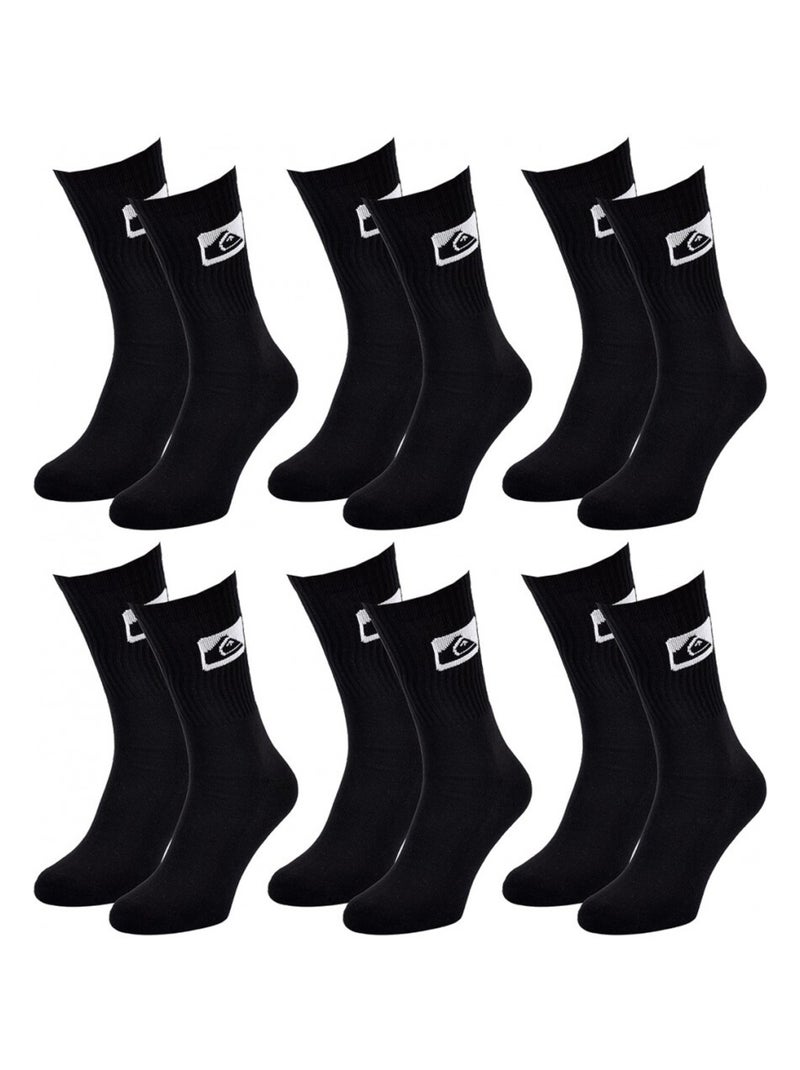 Meias QUIKSILVER CUSHIONED CREW - Pack de 6 Preto - Kiabi