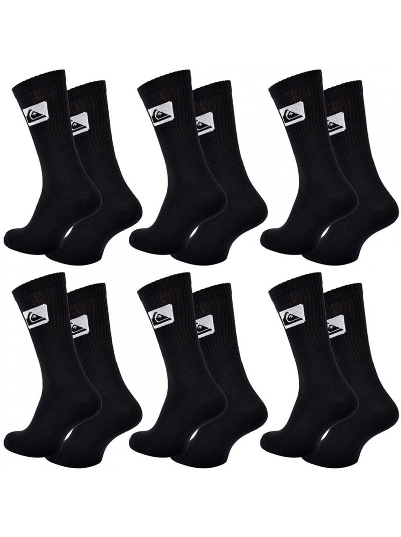 Meias QUIKSILVER CUSHIONED CREW - Pack de 6 Preto - Kiabi