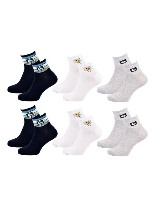 Meias quiksilver quarter - pack de 6 - Kiabi Meias quiksilver quarter - pack de 6 - Kiabi