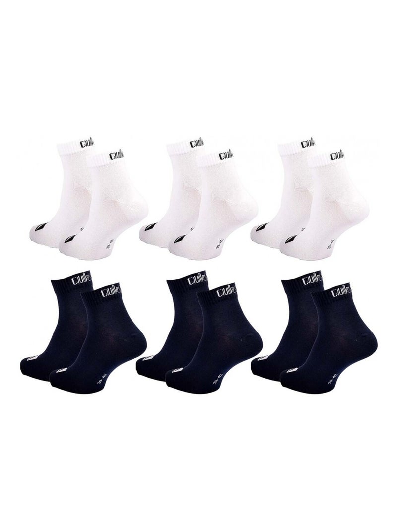 Meias quiksilver quarter - pack de 6 Branco Preto - Kiabi