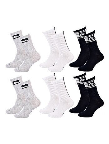 Meias quiksilver regular crew - pack de 6