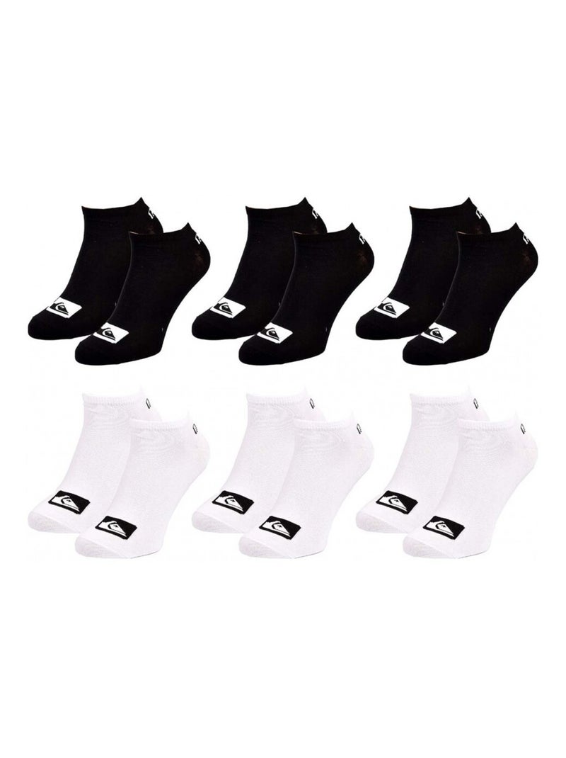 Meias QUIKSILVER SNEAKER - Pack de 6 Branco Preto - Kiabi