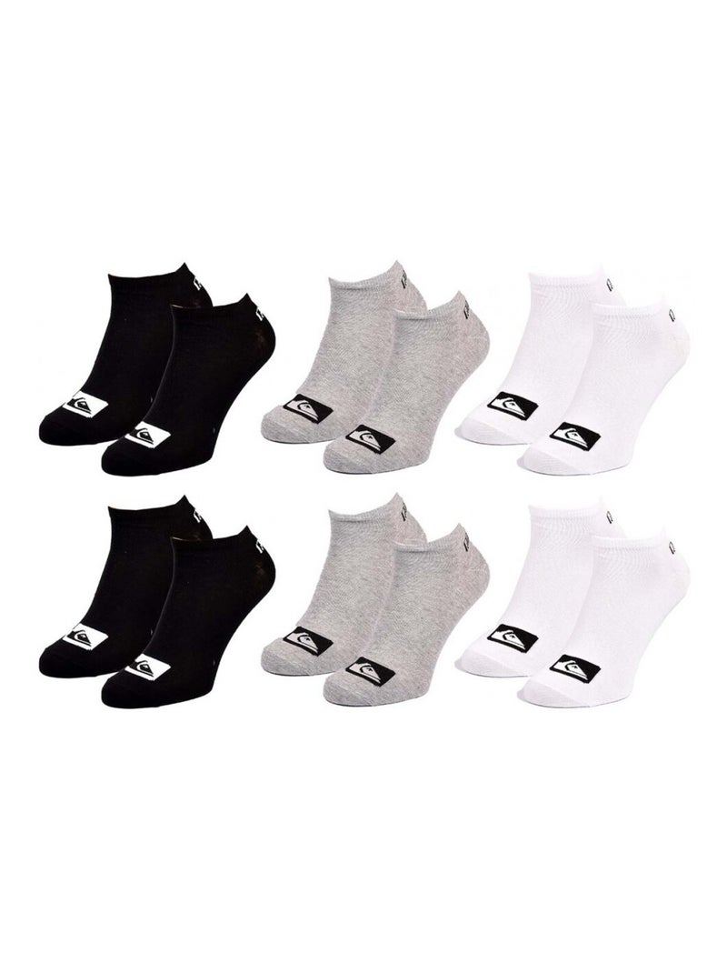 Meias quiksilver sneaker - pack de 6 Preto Cinza Branco - Kiabi