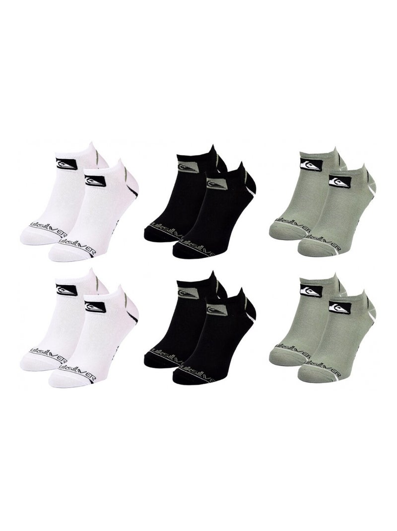 Meias QUIKSILVER SNEAKER - Pack de 6 Preto Verde Branco - Kiabi